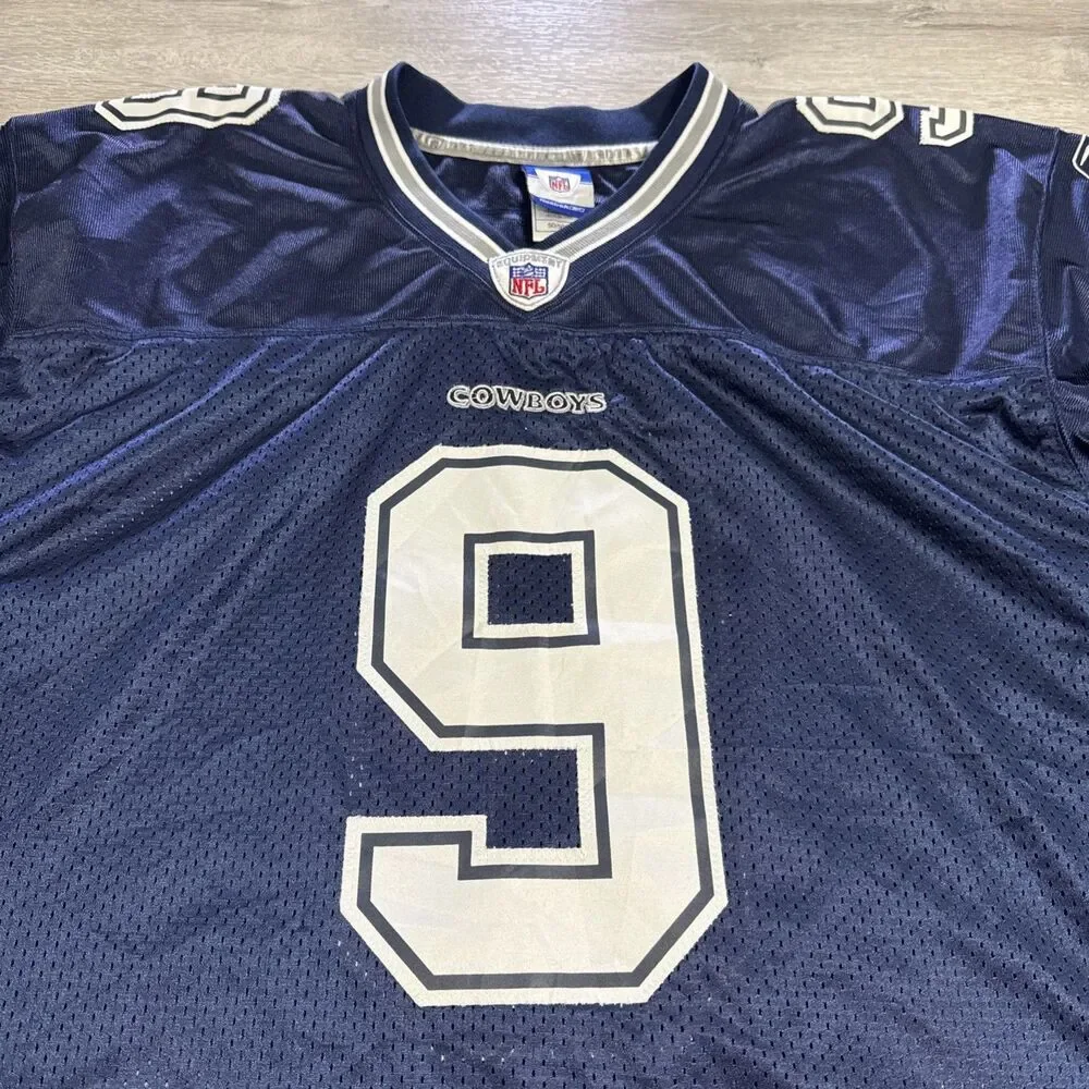 Tony Romo Jersey Dallas Cowboys NFL Reebok Men's Blue Size 50